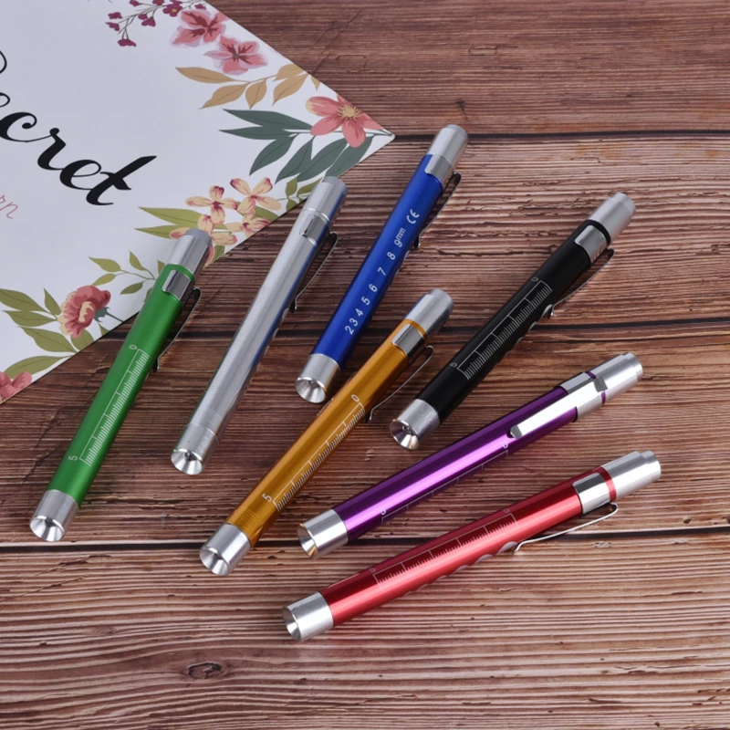 

Portable LED Flashlight Work Light Medical First Aid Pen Light Torch Lamp With Pupil Gauge Measurements Doctor Nurse Diagnosis