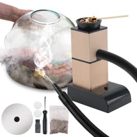 BORUiT Portable Molecular Cuisine Smoking Gun Food Cold Smoke Generator Meat Burn Smokehouse Cooking for BBQ Grill Smoker Wood