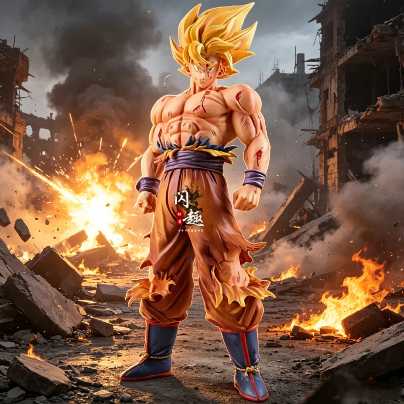 Фото Фигурка Сон Гоку 31 см, модель Dragon Ball Z, коллекционная статуэтка DBZ SSJ, игрушка, аниме, Супер Сайян, коллекция GK, украшение, подарок №1