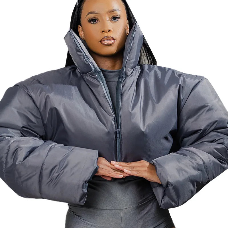 European and American Women's Clothing 2022 Winter New Fashion Cotton Clothing Ins Tide Thick Coat Warm Bread Clothing Parkas