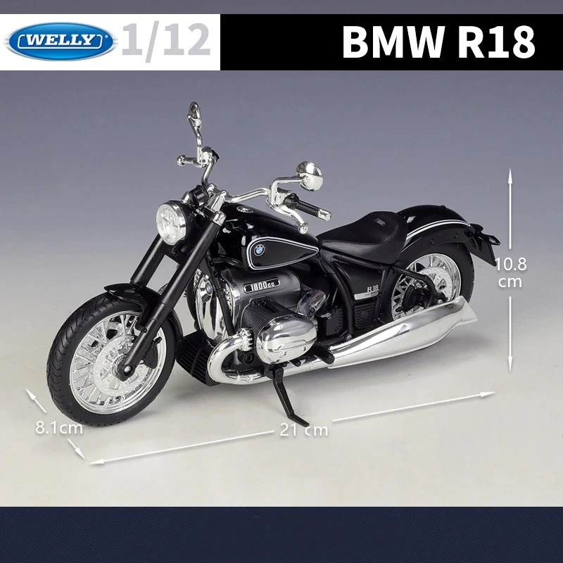 

Модель мотоцикла WELLY 1:12 BMW R18 2020 из сплава, имитация литых под давлением металлических игрушек, Коллекционная модель гоночного мотоцикла, дет...