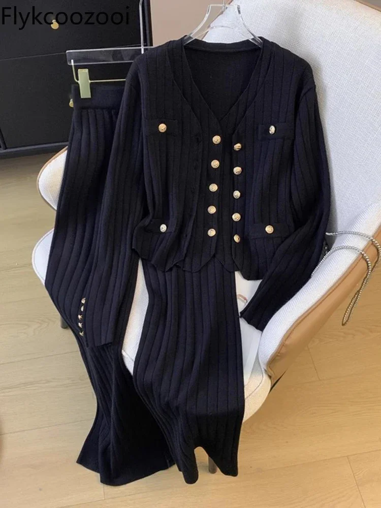 Женский вязаный свитер больших размеров на раннюю осень для полных девочек