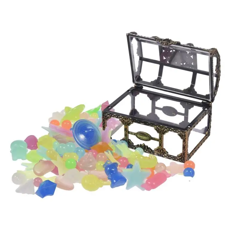 

Diving Gem Pool Toy Luminous Stones Colorful Diamonds Set With Treasure Pirate Box Stickers Gem Diving Toys With Sticker