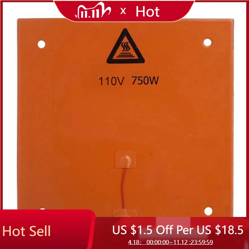 

110V, 220V 750W Silicone Heater Pad Printer Heatbed Bed Heating Mat Thermal