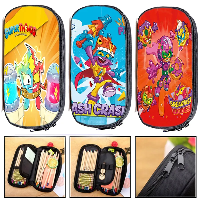 

Kids Superthings Series 9 Pencil Case Cosmetic Cases Guardians of Kazoom Pen Box Superzings Pencil Bag Children School Supplies
