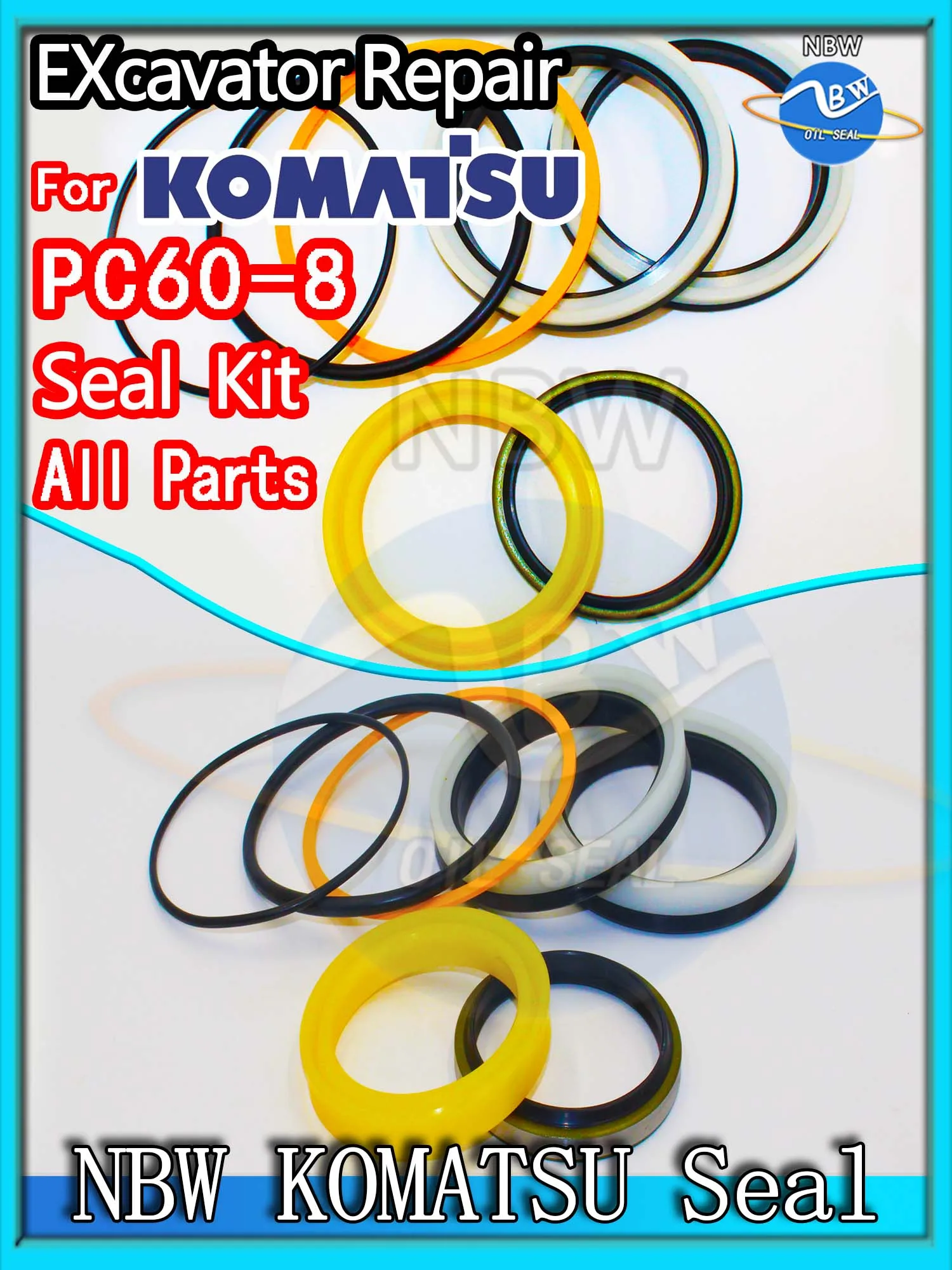 

For KOMATSU PC60-8 Excavator Oil Seal Kit High Quality Repair PC60 8 ARM Bucket Hydraulic Pump Digger Clamshell Shovel Adjust
