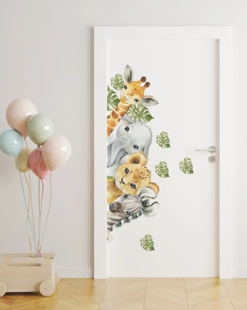 

Safari nursery decal, Elephant wall decal, nursery wall decals,Safari Wall Decal Big Set, savanna Wall decal for kids, safari nu