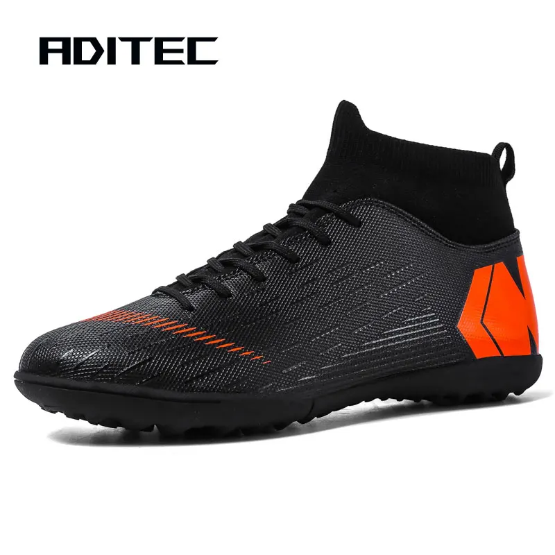 Soccer Shoes Football Boots Man's High Ankle Sneakers Men Outdoor Cleats Boots Long Spikes Soccer Shoes EUR35-45
