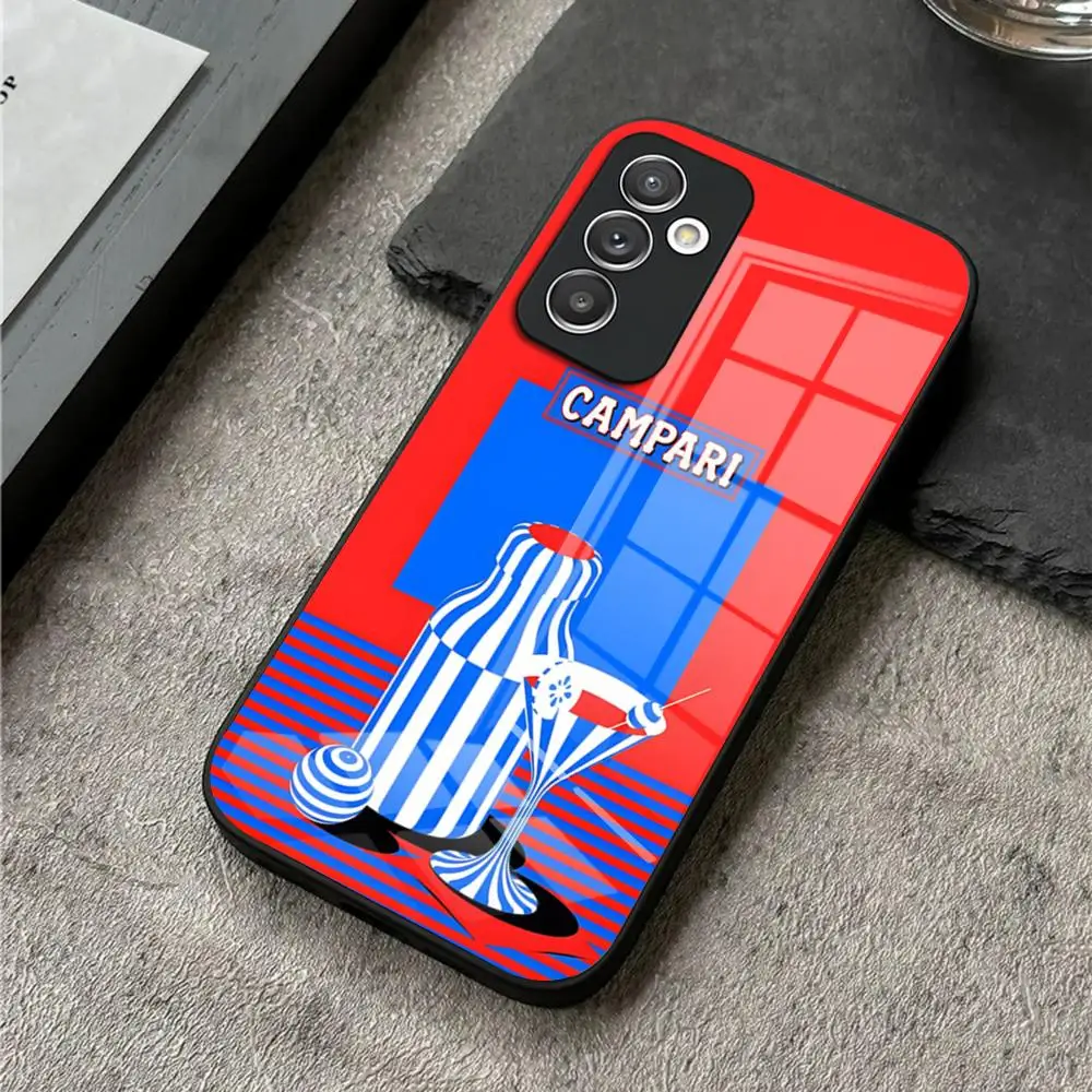 Champagne Campari Art Phone Case For S24 Ultra Samsung S23 Fe S22 S20 S21 Plus Galaxy A54 A34 A24 A53 A16 Glass Cover