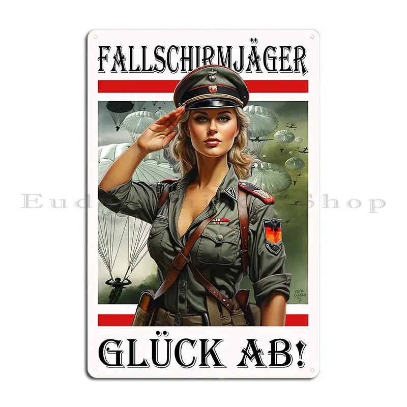 

Металлическая вывеска Paratrooper Lucky Down Germany
