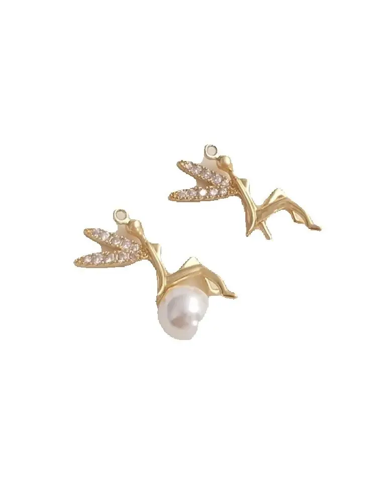 14 К позолоченный кулон Diy Stick с хрустальным жемчугом и булавкой из бисера