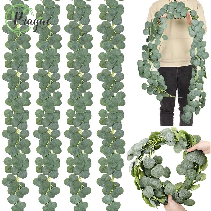 

Artificial Plants Green Eucalyptus Vines Garland Artificial Fake Plants Ivy Wreath Wall Decor Vertical Garden Wedding Decoration
