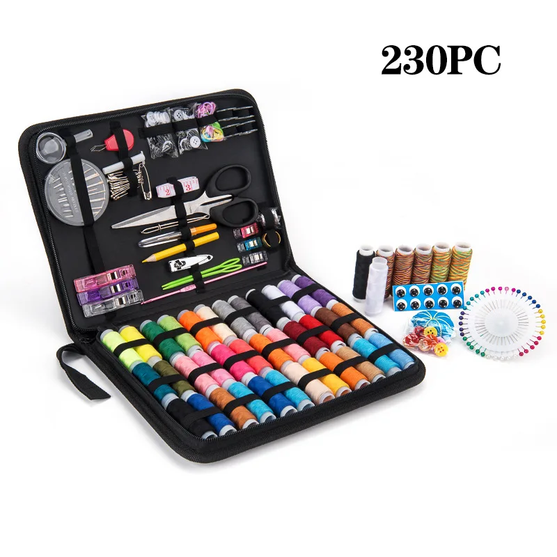 

230pcs Sewing Thread Needles Kits DIY Multi-function Storage Bag for Hand Quilting Stitching Embroidery Sewing Accessories Set