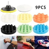 9 12pcsset 5 6 7 inch car waxing polishing buffing sponge pads kit with hook loop backing pad wool wheel disc foam polisher