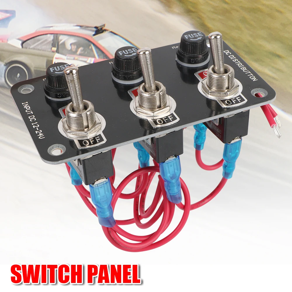 

12V/24V ON/OFF Rocker Toggle Universal Engine Start Push Button Set Car Accessories LED Toggle Ignition Switch Panel