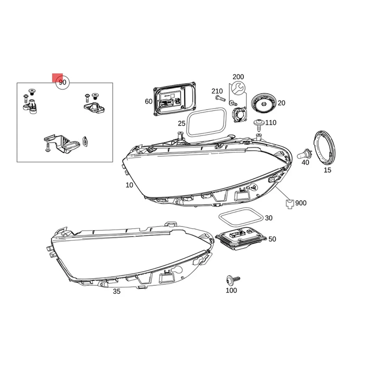 

Right Side Headlight Repair Bracket Mount Kits A1778201801 for Mercedes Benz A CLA Class W177 W118 2018-2022 Fixed Claw