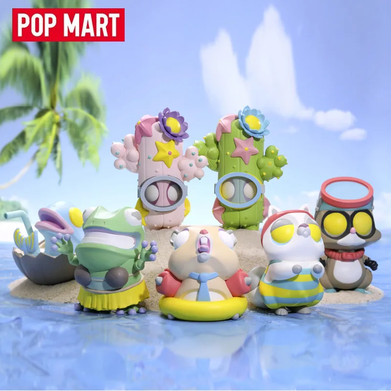 Фото Pop Mart Coarse Little Voyagers Heat Wave Series слепая коробка Guess Bag Mystery Box игрушки куклы милые аниме фигурки украшения подарок №1