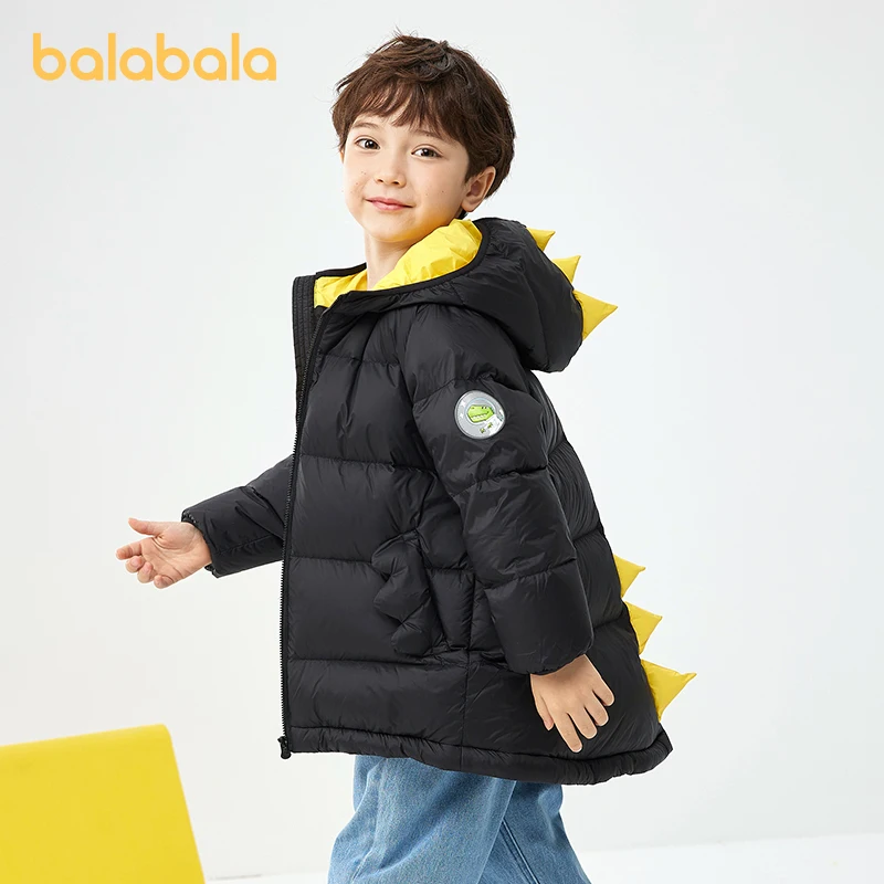 

Пуховик балабала для малышей унисекс, модель 2023 года, пуховик для мальчиков и девочек, непромокаемый Зимний пуховик средней длины в форме динозавра с защитой от жира