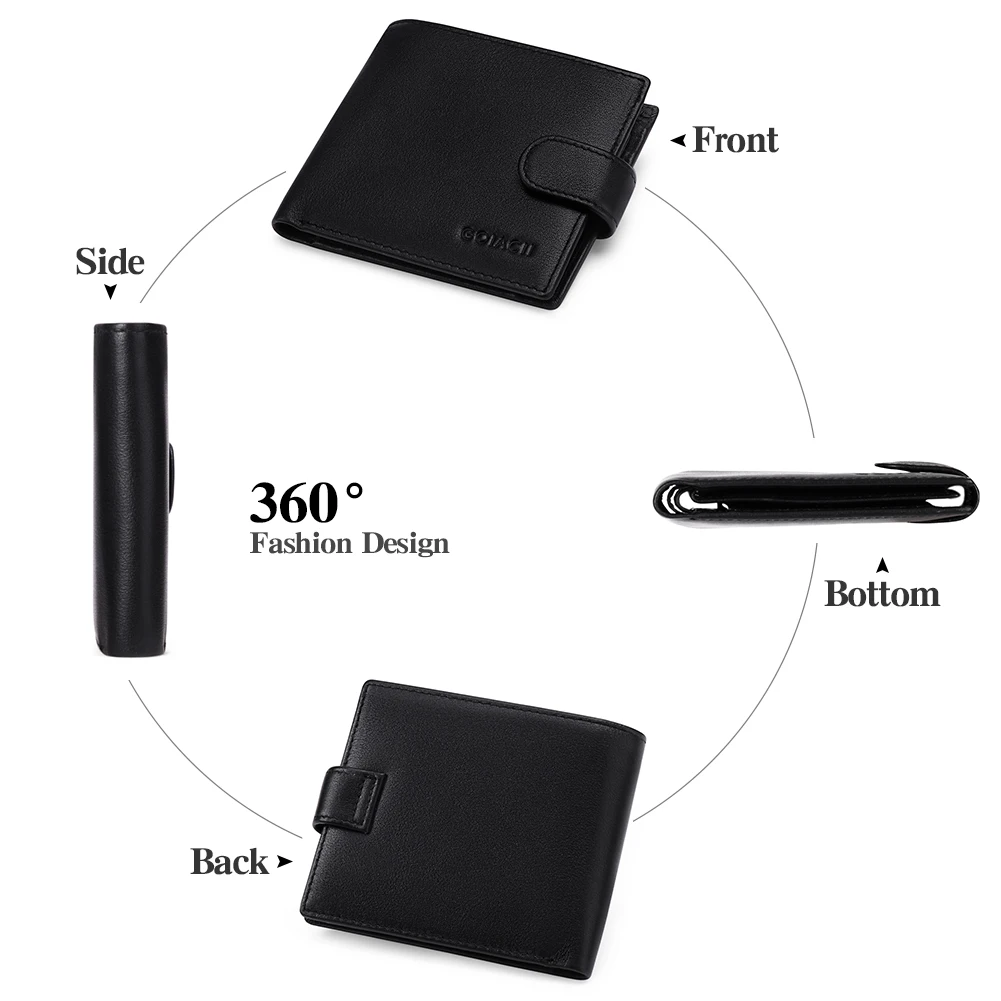 New Short Men Wallets Slim Card Holder Genuine Leather Male Wallet Small Photo Holder Men's Purse Coin Pocket