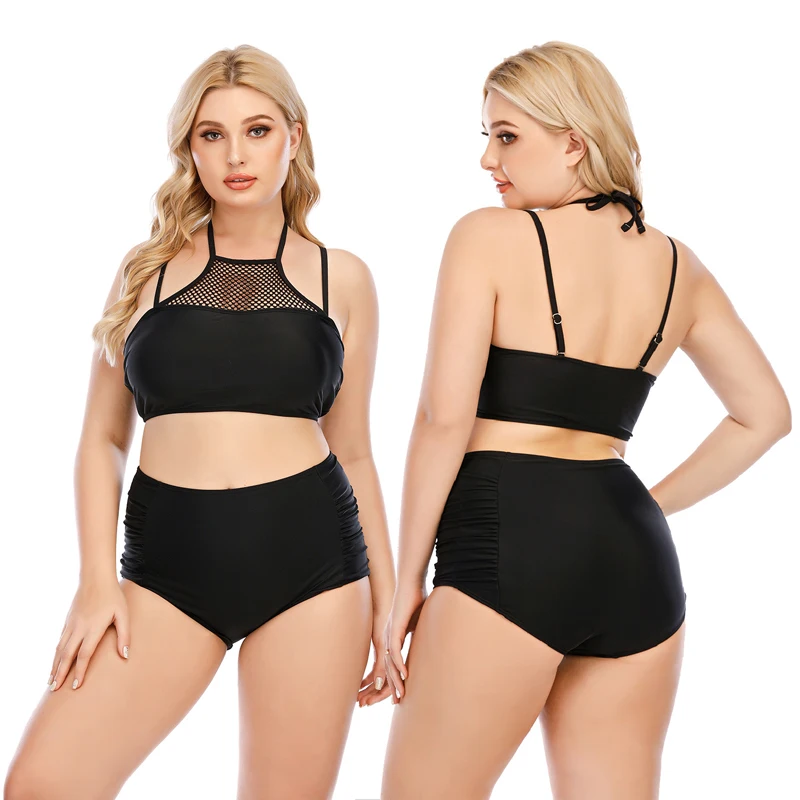 

Swimsuit 2 Piece Female Women Bathing Suit Tankini 2022 Bikini South Korea Big Cup Solid Nylon For Summer Beach Swimwear Swim