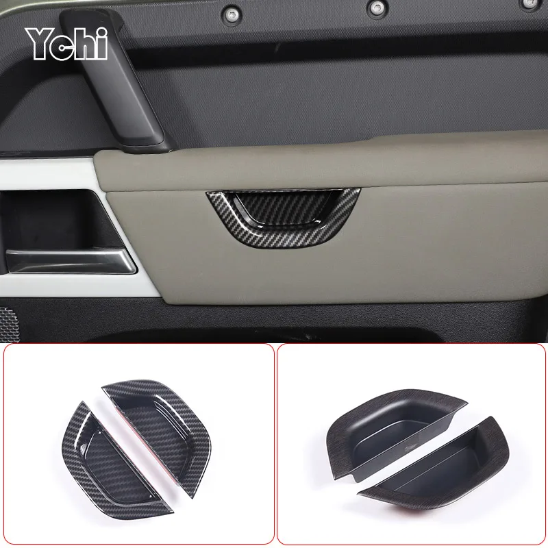 

For Land Rover Defender 90 110 2020-2023 ABS Carbon Fiber Car Inner Door Handle Side Cover Decorative Sticker Accessories