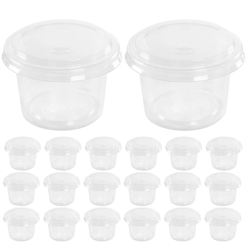 

200pcs Reusable Cups With Lids For Sauce Condiments Souffle Cups with Lid Sauce Containers