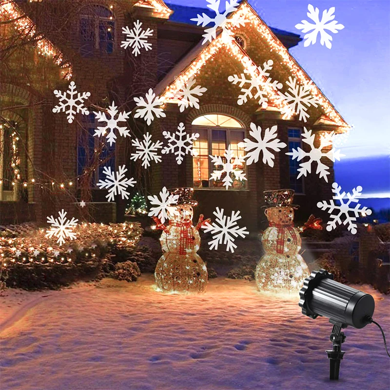 

Moving Sneeuwval Laser Projector Licht Waterdicht Kerst Nieuwe Jaar Led Podium Verlichting Sneeuwvlok Party Tuin Landschap Lamp