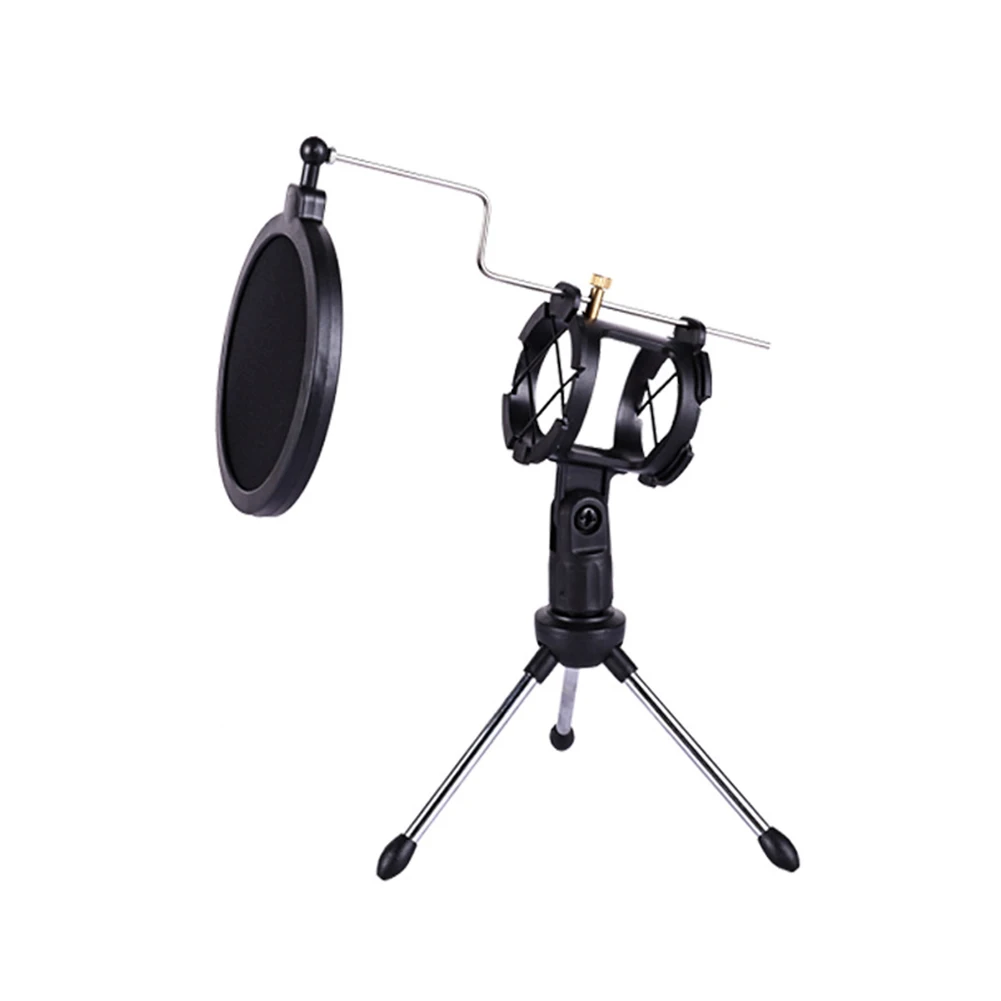 

Adjustable Microphone Stand Desktop Tripod For Computer Video Recording With Mic Windscreen Filter Cover 2022 New