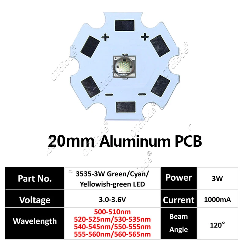 

5-10 шт. светодиод OTdiode 3 Вт зеленый голубой