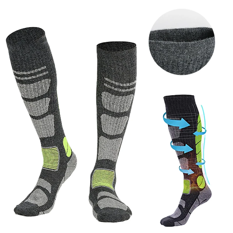 

Ski Socks Outdoor Sport Thickening Hiking Socks Men's and Women's Towel Bottom Medium Long Tube Sweat Absorbing Warm Wool Socks