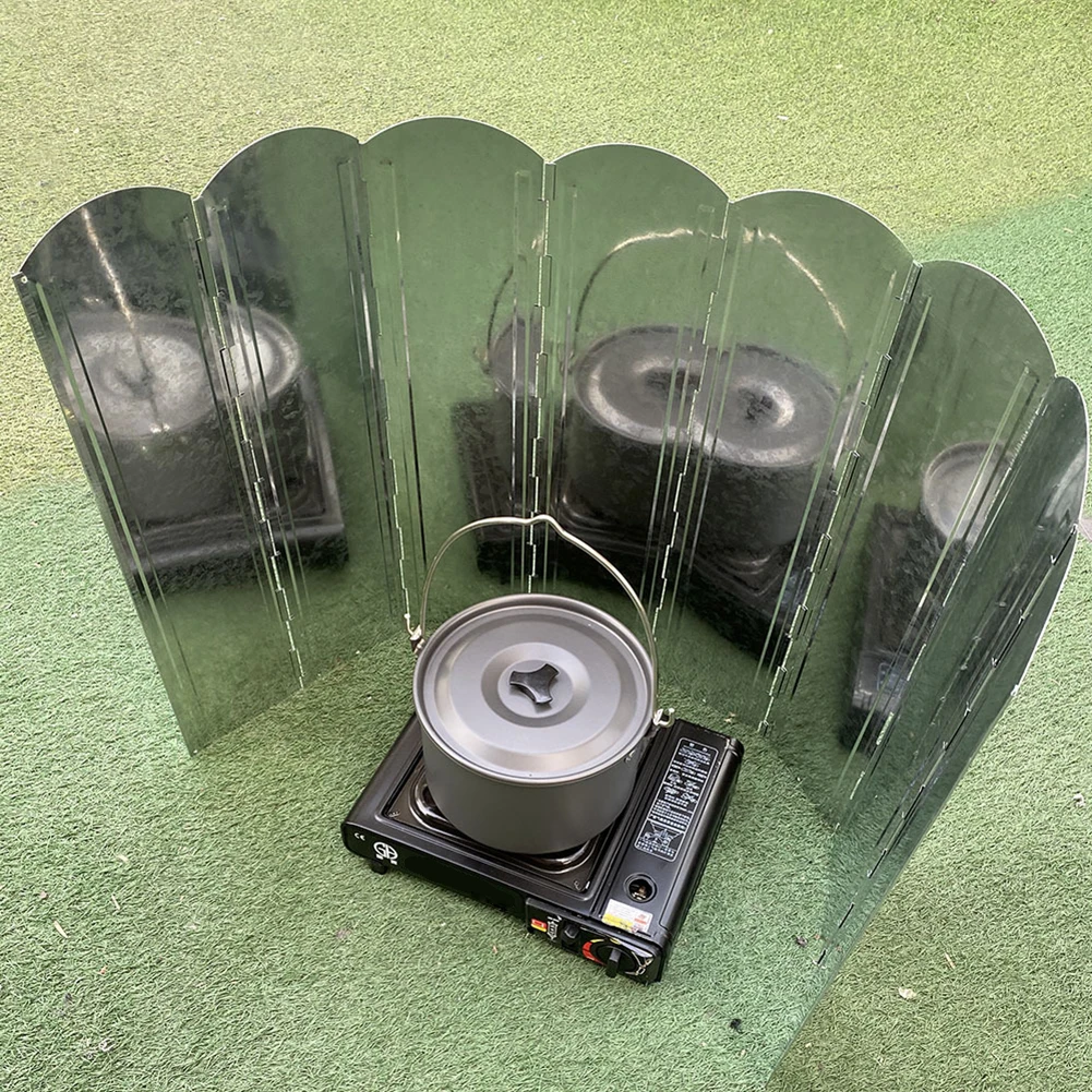 

8/10 Plates Gas Stove Wind Shield Outdoor Camping Picnic Cooking Burner Windproof Screen Aluminum Alloy Wind Screen