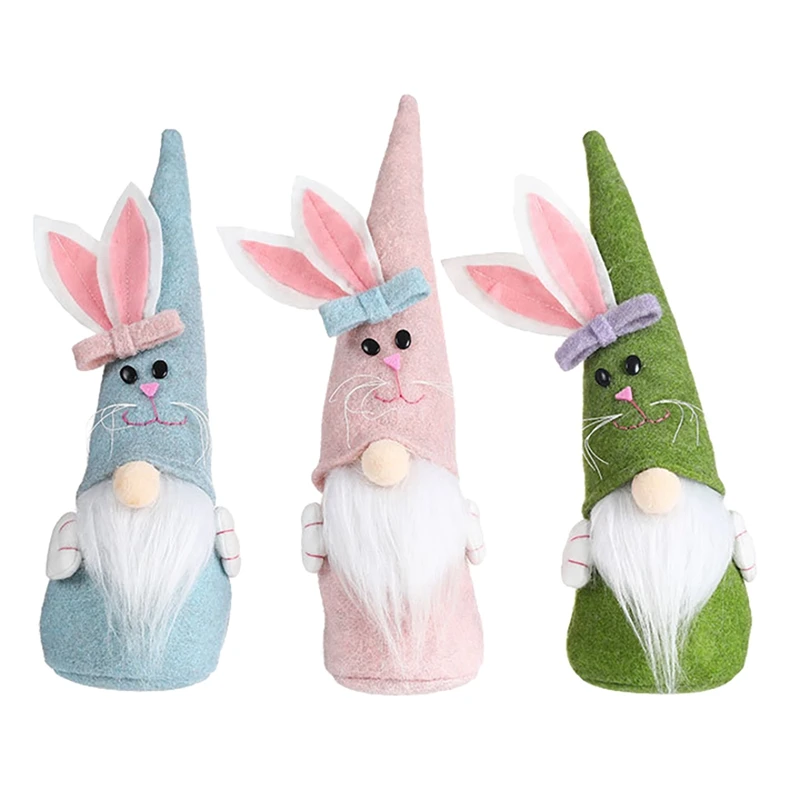 

Spring Attractive Easter Doll Perfect Gifts Fabric Faceless Bunny Shape Plush Toy for Festival Easter Toy Lightweight
