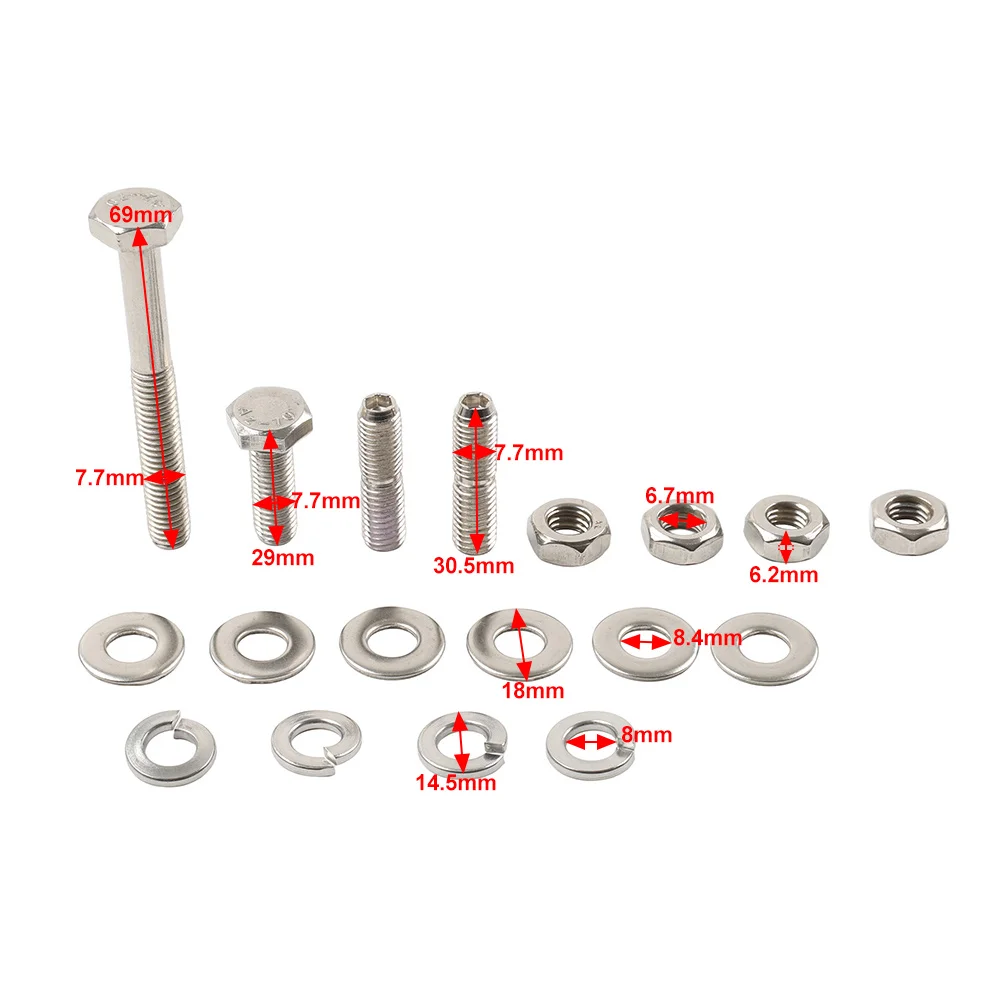 

1 комплект, монтажный комплект для бензобака мотоцикла 61605-36 для Harley Knucklehead Panhead, лопата FL FX, нержавеющая сталь, серебристый