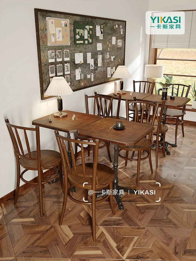 Кофейный столик и стул Yy в стиле ретро комбинированный французский Американский