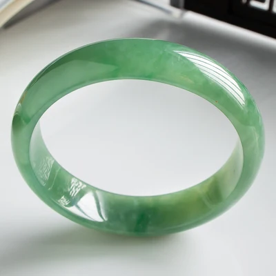 

Ювелирные изделия zheru, натуральный бирманский светло-зеленый браслет из жадеита 54 мм-64 мм, Элегантные украшения принцессы, лучший подарок дл...