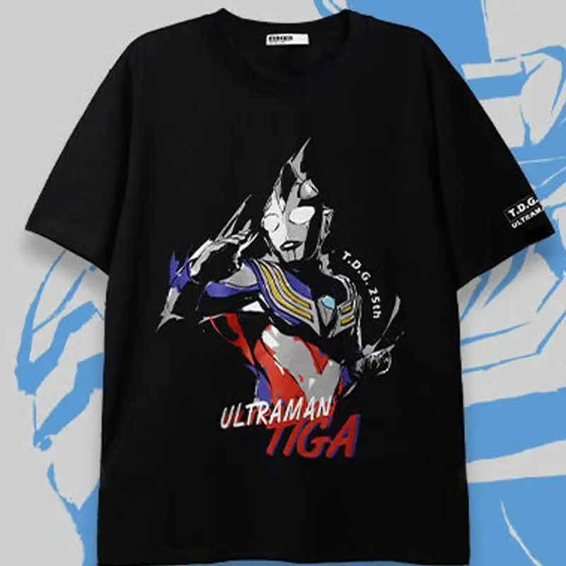 Фото Новая хлопковая футболка Sailo Ultraman Zeta Jed с короткими рукавами, летняя футболка с тушью, стиль Digagoula для мужчин и женщин №2