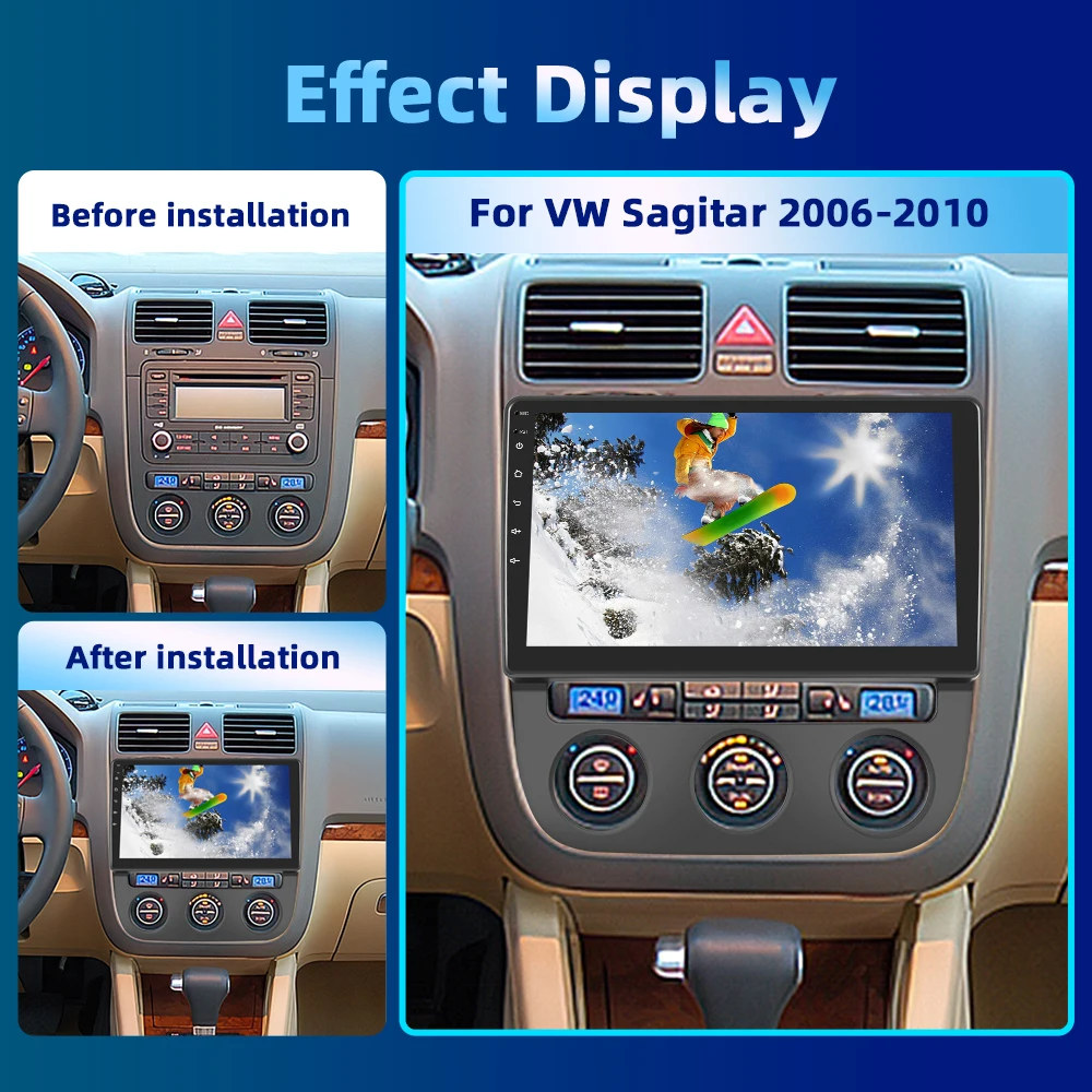 Автомагнитола Podofo 2DIN Android для Volkswagen Sagitar 2006-2010 мультимедийный видеоплеер