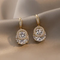 2022 trendy design sense hollow spider web white zircon pendant earrings high jewelry ladies valentines day mothers gift