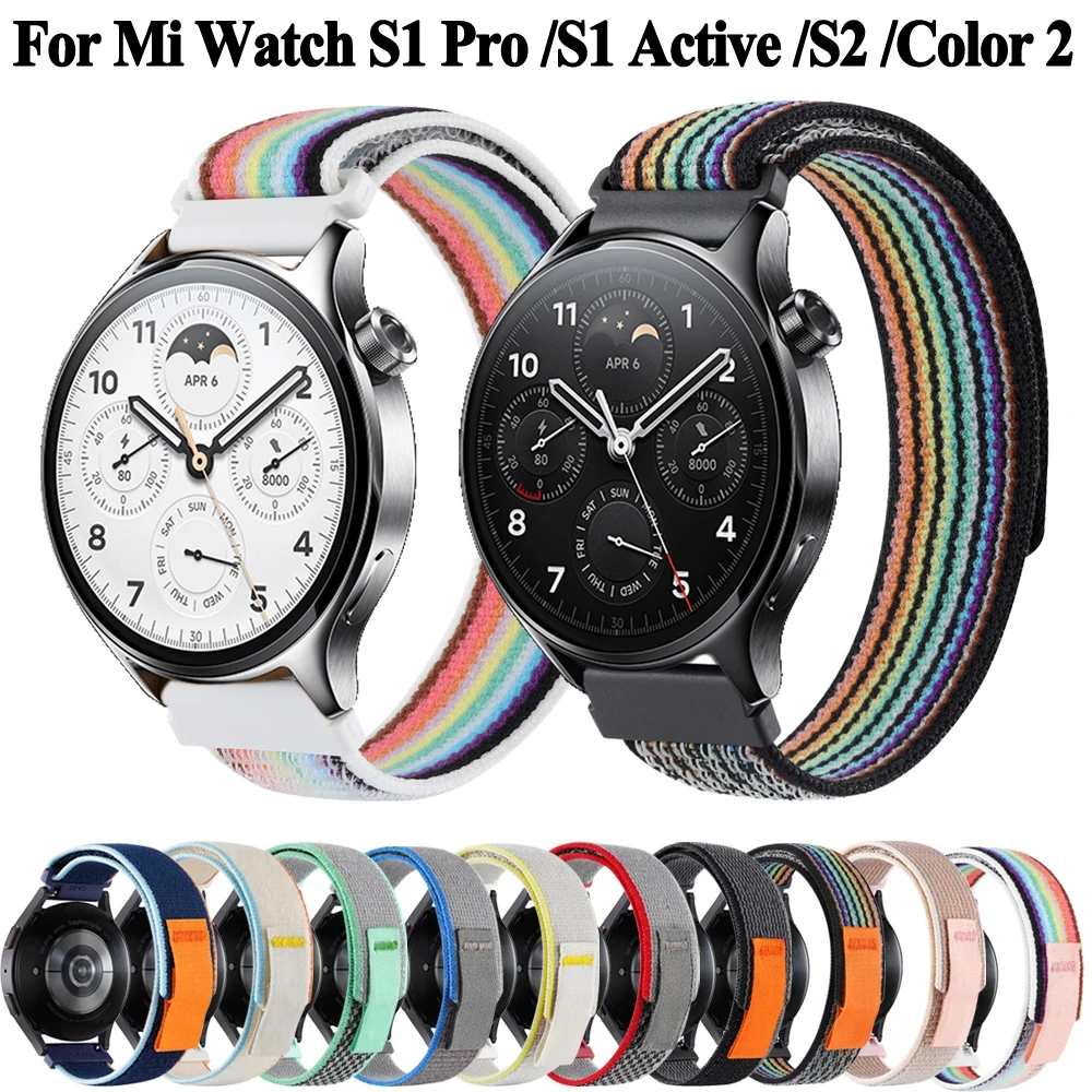 

Ремешок нейлоновый для Xiaomi MI Watch S2 46 мм/S1 Pro Active, цветной спортивный браслет для наручных часов Mi Watch 2, 22 мм