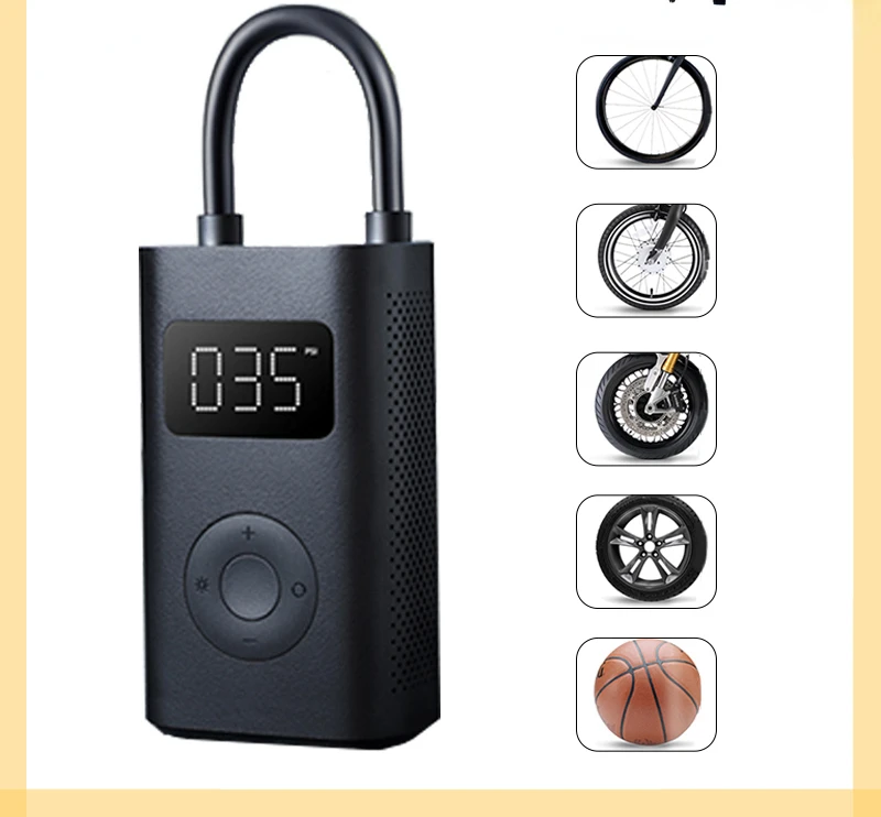 

Цифровой насос для шин Mijia, портативный автомобильный воздушный компрессор, умные светодиодные часы для мотоциклов, велосипедов, мячей