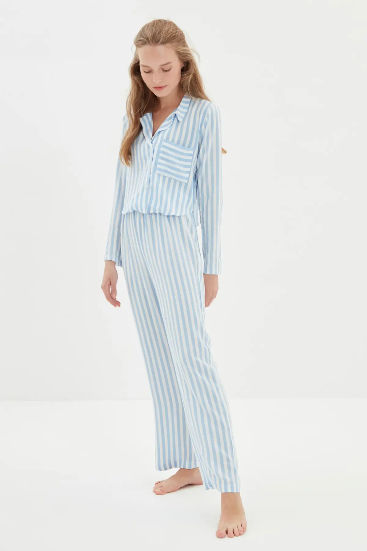 

Trendyol Striped Viscose Woven Pajamas set THMAW22PT0556