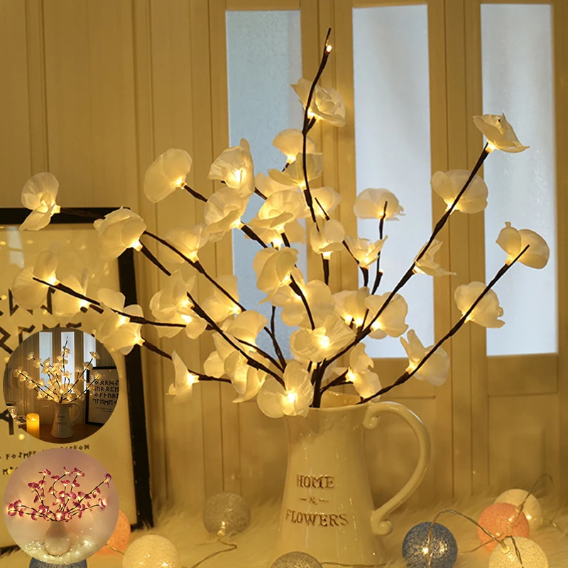 

Orchid Branch String Light 20Led Simulation Butterfly Garland Light Vase Filler Flower Fairy Light Wedding Party Home Decoration