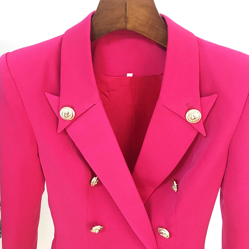 HIGH QUALITY Newest 2023 Designer Blazer Women's Collar Buttons Double Breasted Metal Buttons Blazer Outer Wear