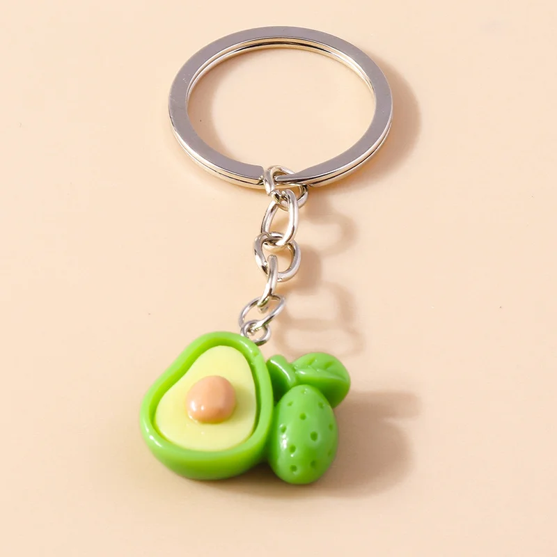 

Cute Avocado Keychain Keyring For Women Girl Simulated Fruits Car Key Holder Keychains DIY Jewelry Gifts