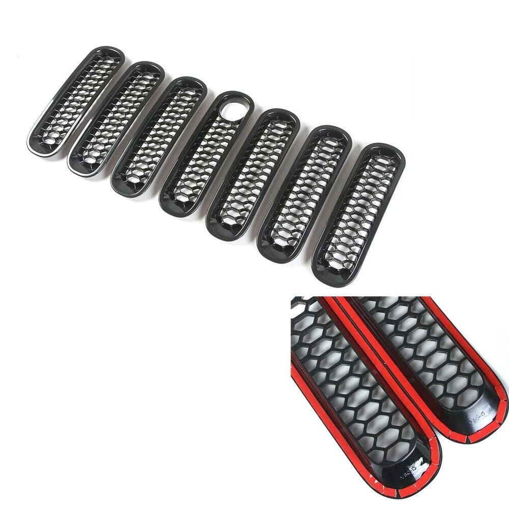 Передняя решетка для гриля внешняя с сотовым зажимом отверстием замка Jeep Wrangler JK