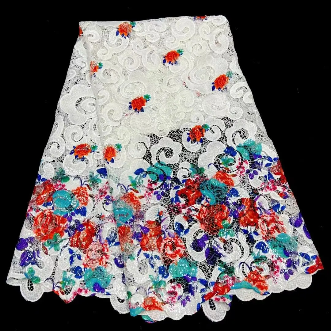 

Free shipping! Purple color high quality water soluble african cord lace guipure lace fabric for party nice dress 5Yards/Lot