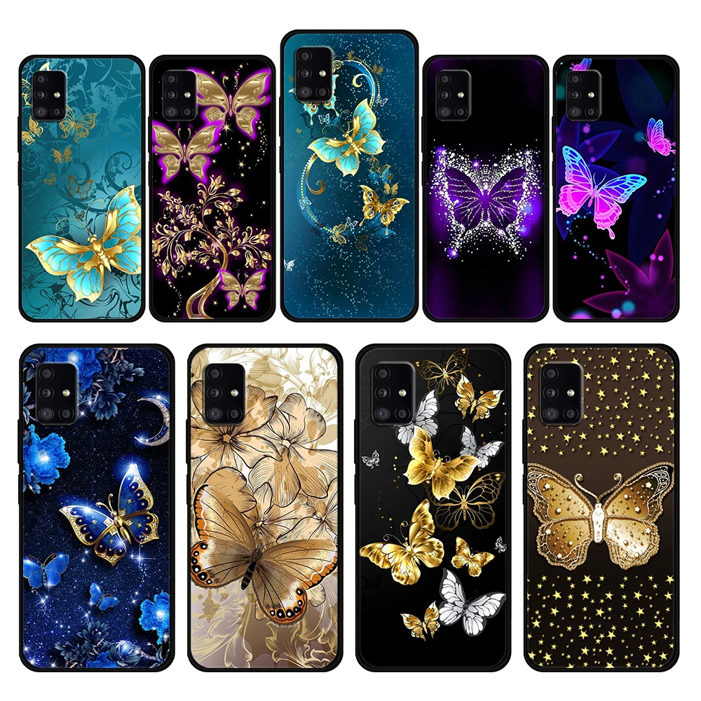 

Beautiful Butterfly Cover Case for Samsung Galaxy A53 A73 A12 A52 A51 A32 A21s A50 A71 A72 A31 4G 5G Full Capa Funda Thin TPU