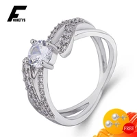 fashion 925 silver jewelry rings with aaa zircon gemstones finger ring for women wedding engagement party accessories wholesale