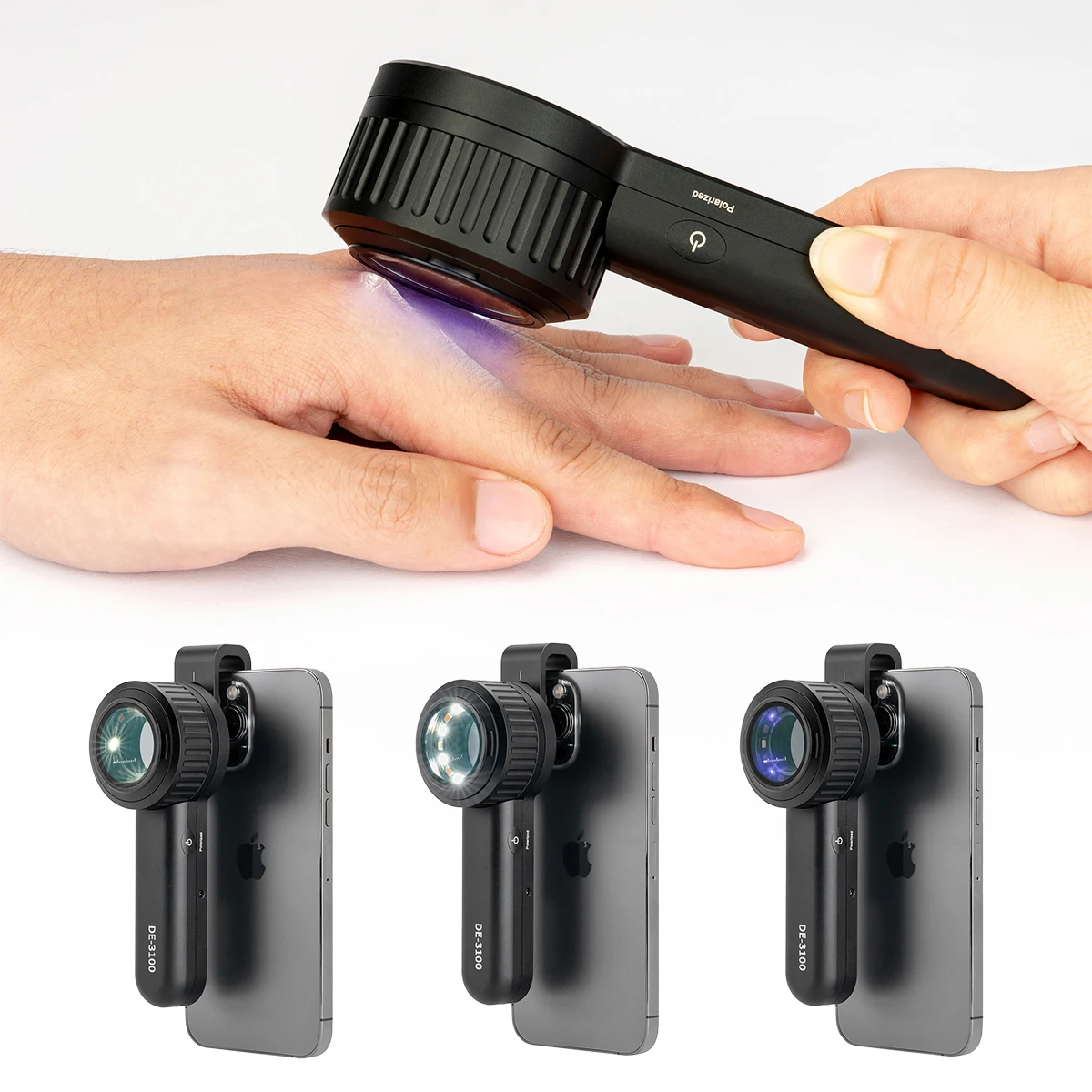 IBOOLO Skin Loupe DE-3100 PRO Поляризованная и УФ-лампа Дерматоскоп Дермоскопия Дермаскопа