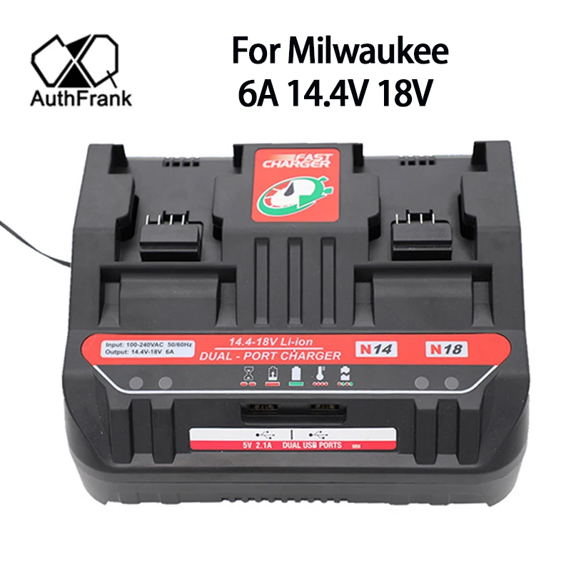 

Replacement Charger for Milwaukee &M18 6A 14.4V 18V 48 - 11 - 24xx Series Lithium-ion Battery Charging Current